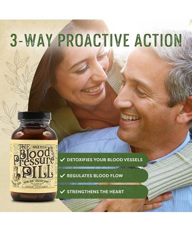 Blood Pressure Pill: Natural Herbal Capsules with Hawthorn, Rosella, Hibiscus & Ginger - 120ct, Organic Supplement for Lowering High Blood Pressure - Buy Online on GoSupps.com
