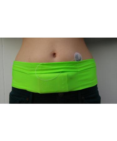 Insulin Pump Band - Comtemporary Style with One Pocket Extra Small Lime Green