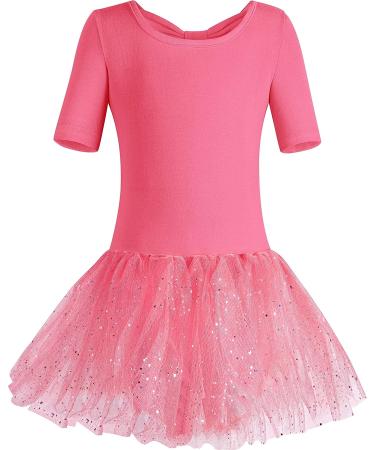 MOLLDAN Girls Ballet Leotard with Shiny Skirt and Ruffle Sleeves - Z-bow Burgundy - Size 6-8 Years - Buy Online on GoSupps.com