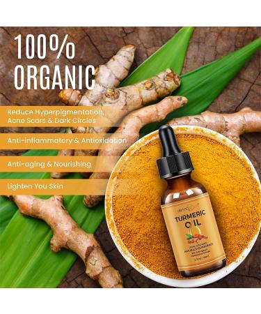 DERMAXGEN Turmeric Oil + Organic Moisturizer | Acne & Dark Spot Remover | Clear Skin Tone & Hydration | Anti-Aging Face Oil | 2 Fl Oz - Buy Online on GoSupps.com