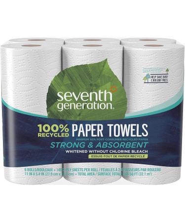 Seventh Generation Paper Towels - 100% Recycled, 2-Ply, Eco-Friendly (4 Packs of 6) - Buy Online on GoSupps.com