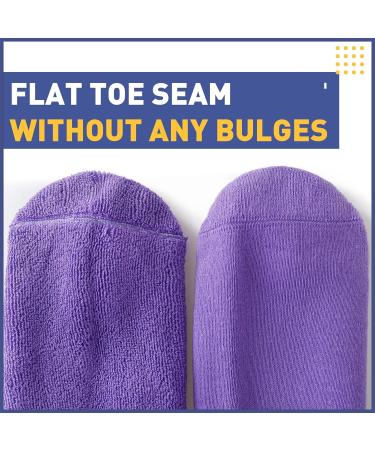 Kayhoma Extra Soft Cotton Diabetic Socks for Women 9-12 - Loose Fitting Crew Socks - Black, White, Blue, Purple - Buy Online on GoSupps.com