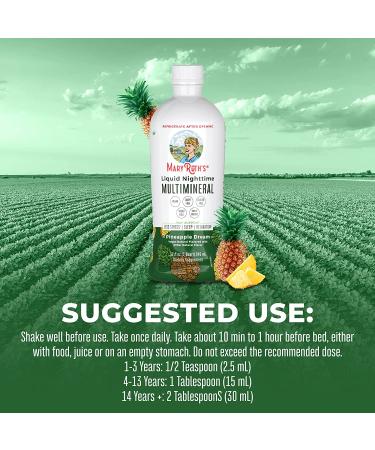 Pineapple Nighttime Liquid Multimineral Supplement | Sugar Free Sleep Support | Magnesium, Calcium, MSM | Vegan & Gluten Free | 32 Servings - Buy Online on GoSupps.com