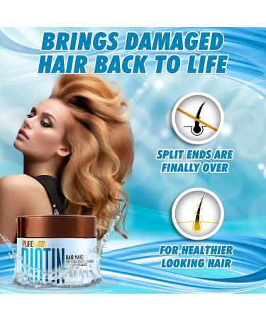 Biotin Hair Mask with Keratin, Collagen, and Argan Oil - Deep Conditioning Treatment for Dry, Damaged Hair - Hydrating Growth Mask for Split Ends - Buy Online on GoSupps.com