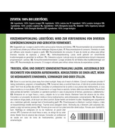 Alpi Investment OOD BIO lovage dried 125 g organic lovage round lovage from controlled organic cultivation lovage laboratory tested 100 pure and natural - Buy Online on GoSupps.com