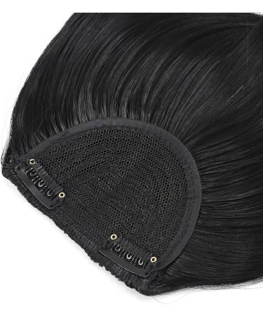 Clip In Bangs Hair Extension | Neat Front Full Fringe | Thick Straight Hairpiece for Women - Dark Black - Buy Online on GoSupps.com