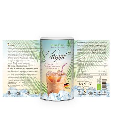 Vrapp Maca Cocoa Coffee Substitute - Organic Vegan Raw Iced Coffee Powder | Superfood Drink 360g | Caffeine-Free Frappe | Pureeraw - Buy Online on GoSupps.com