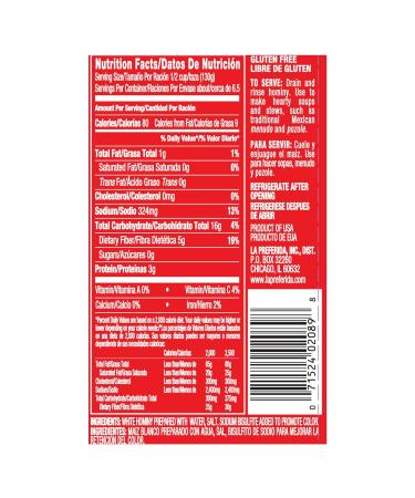 La Preferida White Hominy 29oz (Pack of 3) - 1.81 lbs - Premium Quality Hominy - Bulk Purchase Deal - Buy Online on GoSupps.com