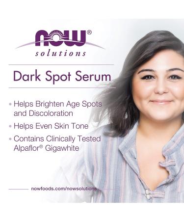 NOW Foods Dark Spot Serum with ALPAFLOR GIGAWHITE - Brighten Age Spots & Discoloration 1 oz - International Shipping Available - Buy Online on GoSupps.com