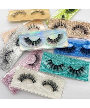10 Pairs 10 Styles Fluffy 15-20mm False Eyelashes | Natural C/D Curl 9D Faux Mink | Reusable Bulk Soft Fake Lashes Wholesale with Glitter Boxes - Buy Online on GoSupps.com
