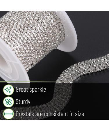 Mr. Pen Crystal Rhinestone Close Chain - 2mm Silver Rhinestones for Jewelry and Crafts - 11 Yard Roll - Buy Online on GoSupps.com