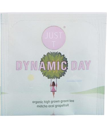 JUST T Dynamic Day Premium Double Chamber Tea Bags (20 pcs) | Organic Green Tea with Acai & Grapefruit | Biodegradable | High-Grown Leaf Tea - Buy Online on GoSupps.com