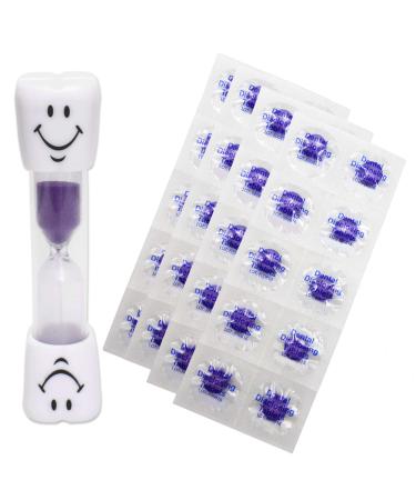 Smile Toothbrush Timer & 40 Disclosing Tablets (Purple Timer)