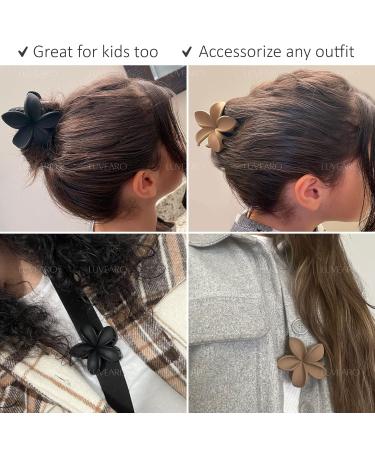 Luvearo 4pc Nonslip Matte Flower Hair Clips - Neutral Plumeria Claw Clips Variety Pack for Women - Buy Online on GoSupps.com