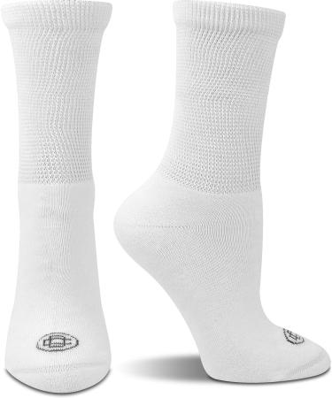 Doctor's Choice Women's Crew Socks - Size 4-10 (Sock Size 9-11) - Medium - White - Buy Online on GoSupps.com