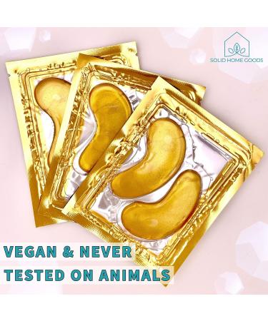 SOLID HOME GOODS Gold Under Eye Patches - 20 Pairs for Puffy Eyes & Dark Circles Treatment | Collagen Masks for Beauty & Personal Care - Buy Online on GoSupps.com
