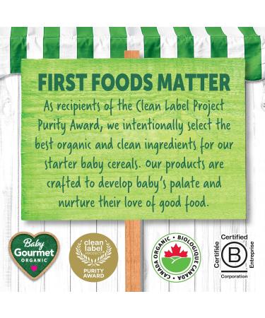 Baby Gourmet Organic Cereal - Creamy Oatmeal - Resealable Bag - No Added Sugar or Salt Plant-Based Nutrition Non GMO BPA-free Packaging Kosher - (227g) 6-Pack Creamy Oatmeal 1.36 kg (Pack of 1) - Buy Online on GoSupps.com