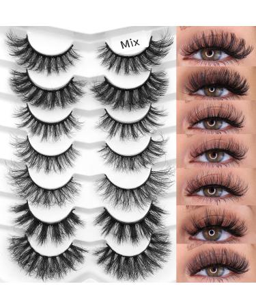 IFLOVEDEKD 7 Styles False Eyelashes 7 Pairs Eyelashes Natural Look 3D Fake Eyelashes 100% Handmade Long Lashes Natural Look Dramatic Lashes Pack Reusable Natural Lashes Soft Fluffy Eye Lashes MIX | 7 Styles - Buy Online on GoSupps.com