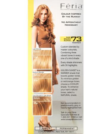 L'Oreal Paris Feria 73 Golden Sunset Hair Color - Dark Golden Blonde Dye - Buy Online on GoSupps.com