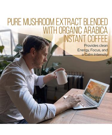 La Republica Big Shot Organic Mushroom Coffee - 120 Servings | 7 Superfood Mushrooms | Lion's Mane, Reishi, Chaga, Cordyceps, and More | Caffeinated Instant Mushroom Powder - 8.48 Ounce Pack - Buy Online on GoSupps.com