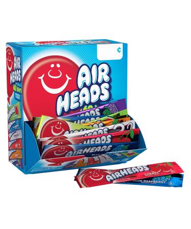 Airheads Candy Bars, Variety Bulk Box, Chewy Full Size Fruit Taffy, Gifts, Holiday, Parties, Concessions, Pantry, Non Melting, Party, 60 Individually Wrapped Full Size Bars 60 Count (Pack of 1)