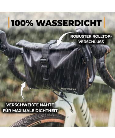 ROVATIV Bikepacking Lencher Page - 3L 100% Waterproof Handlebar Pack for Gravel Bike Rennrad & MTB - Versatile Bicycle Steering Bag with Shoulder Strap - Buy Online on GoSupps.com