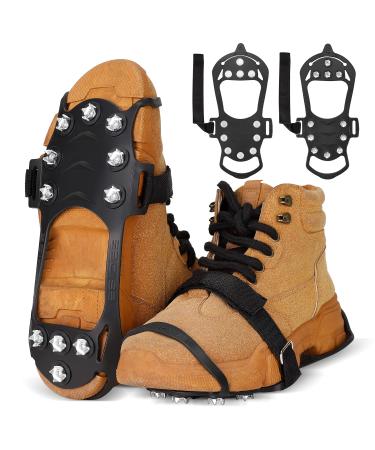 Carryown Ice Snow Grips Traction Cleats Shoe Ice Anti Slip Ice Cleats for Shoes and Boots Ice Spikes Crampons (S, M, L, XL) M (Men:5-8/ Women:7-10) 11 Studs