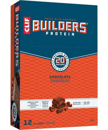 CLIF BUILDERS Protein Bars - Chocolate + Chocolate Mint | (68 Gram Non-GMO Bars 12 Count Each) Chocolate Mint Flavour + Bars - Chocolate - Buy Online on GoSupps.com
