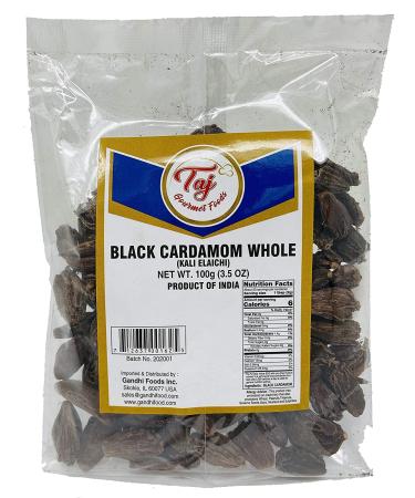 Taj Premium Indian Black Cardamom Kali Elaichi 3.5oz - Pack of 1 - Buy Online on GoSupps.com