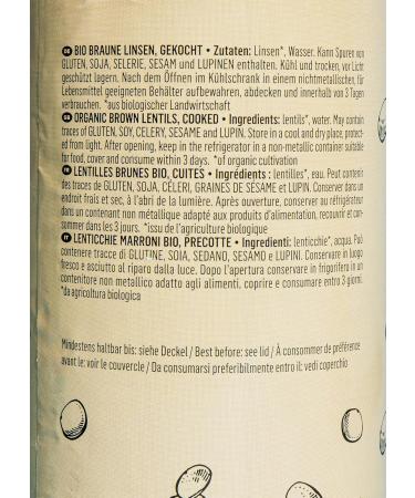 KoRo - Organic Canned Brown Lentils 12 x 240g - Ready to Use - Ideal for Lentil Soup and Pot-au-feu - Vegan - Buy Online on GoSupps.com
