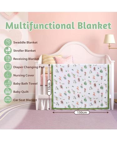Amo Nenes Baby Swaddle Blanket | Large 110x150 cm Muslin Cloth | Soft Breathable Bamboo Cotton Wrap for Newborns | Double Layer Animals Print - Buy Online on GoSupps.com