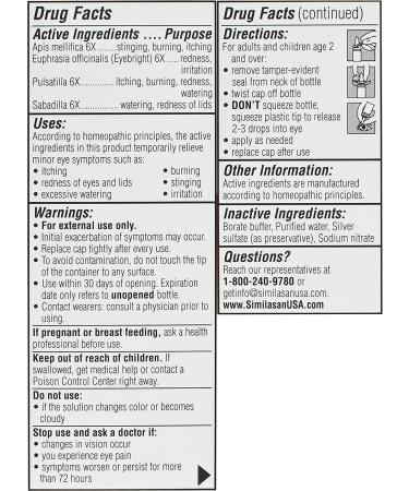 Similasan Redness & Itchy Eye Relief Drops - 0.33 Fl Oz | Fast Relief for Red & Itchy Eyes - Buy Online on GoSupps.com