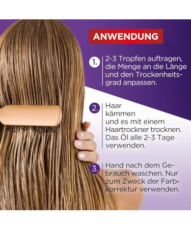 L'Or al Paris Elvital Purple Hair Oil for Blonde & Gray Hair - 100ml Color Gloss & Yellow Tinge Neutralizer - Buy Online on GoSupps.com