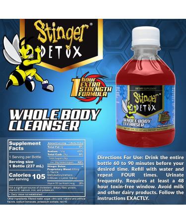 Stinger Detox Whole Body Cleanser 1 Hour Extra Strength Drink Fruit Punch 4 Pack - 8 FL OZ - Buy Online on GoSupps.com