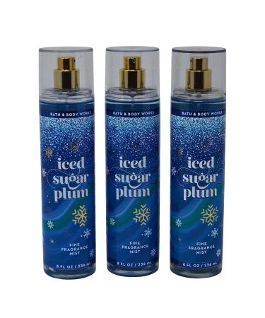 Bath & Body Works Fragrance Mist 3-Pack 8oz Each (Iced Sugar Plum)