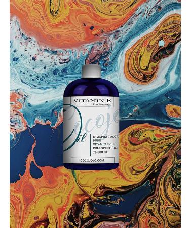 100% Pure Vitamin E Oil 75,000 IU - 8 oz | Skin, Hair, Nails, Body Care | Full Spectrum D-Alpha Tocopherol | Hydrating & Rejuvenating Antioxidant - Buy Online on GoSupps.com