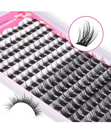 D Curl Lash Cluster Kit DIY Extension with Bond, Seal & Tweezer - 168pcs Russian Individual Eyelash Extension Set for Beginners - B-Cluster Lashes 10-16MM - Buy Online on GoSupps.com