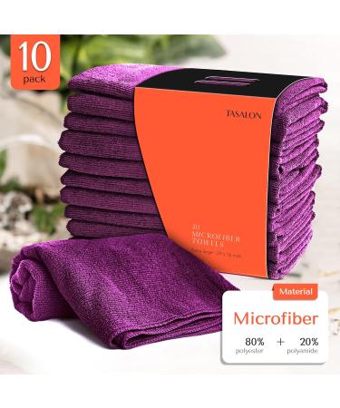 10 Pack TASALON Microfiber Hair Towel - Quick Dry Salon Towels - Ultra-Soft 29 x 16 Inches - Purple - Buy Online on GoSupps.com