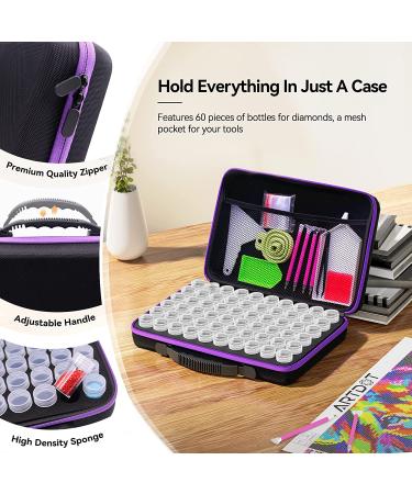 ARTDOT Diamond Painting Storage Containers - 60 Slots Medium Black Jars for Jewelry, Beads, Charms - Shockproof Diamond Painting Accessories - Buy Online on GoSupps.com