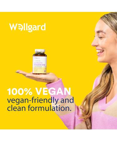 Wellgard Vegan Vitamin B12 High Strength Supplement - Folic Acid, Vitamin B6 & D3 - Made in UK - Buy Online on GoSupps.com