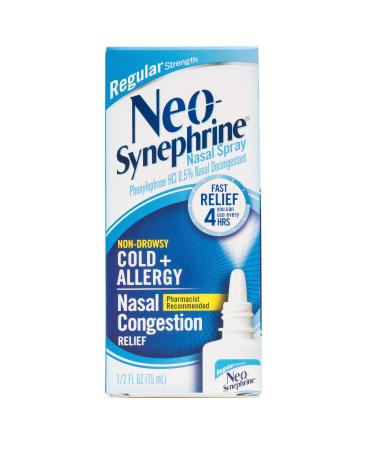 Neosynephrine Nasal Spray for Cold & Sinus Relief Fast Relief Pharmacist Recommended Clear Regular Strength 0.5 Fl Oz 0.5 Fl Oz (Pack of 1) Regular Strength