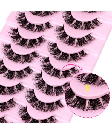 Fluffy 16MM Cluster Lashes Kit with Glue | Thick Volume Faux Mink | Natural Wispy Look | 10 Pairs False Eyelashes - Buy Online on GoSupps.com