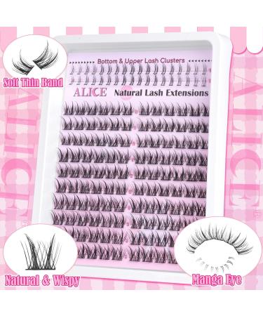 ALICE Natural Lash Clusters Wispy Eyelash Extensions Manga Clusters Lashes C Curl 11-13mm Short Anime Lash Extension with Bottom Lashes DIY Individual Lashes A - Manga Lash Clusters - Buy Online on GoSupps.com