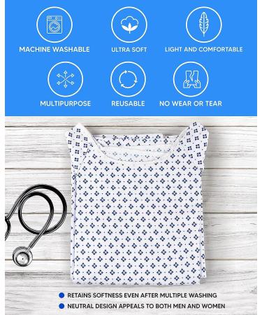 Prime Hospital Gown for Men and Women - Soft Cotton Blend - Wrinkle-Free - Fits Up to 2XL - Multipurpose Patient Gown - Reusable & Washable - Buy Online on GoSupps.com
