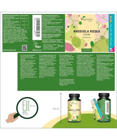 Premium Rhodiola Rosea Vegavero 120 Capsules | 3% Rosavins & 1% Salidroside | Vegan Adaptogenic Supplement - Buy Online on GoSupps.com