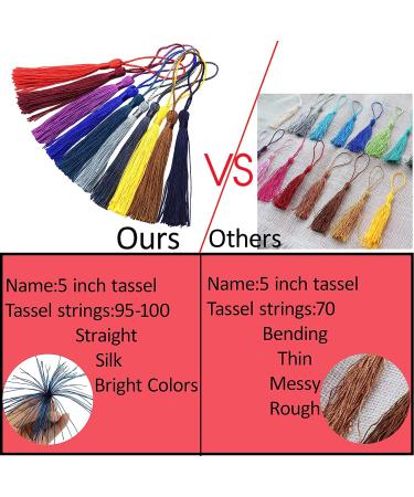 Aokbean 100pcs 5 Handmade Red Silky Floss Craft Bookmark Tassels for DIY Jewelry Making - Graduation Souvenir - Buy Online on GoSupps.com