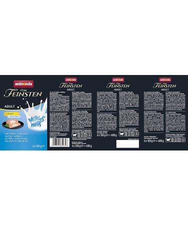 Animonda Vom Feinsten Adult Cat Food - Wet Food with Chicken & Milk Core 6 x 100g | Premium International Shipping - Buy Online on GoSupps.com