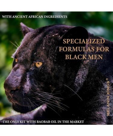 Melanin Kings Beard Grooming Kit - Natural African Ingredients for Men | Wash Oil Balm Brush Comb & Scissors - Buy Online on GoSupps.com