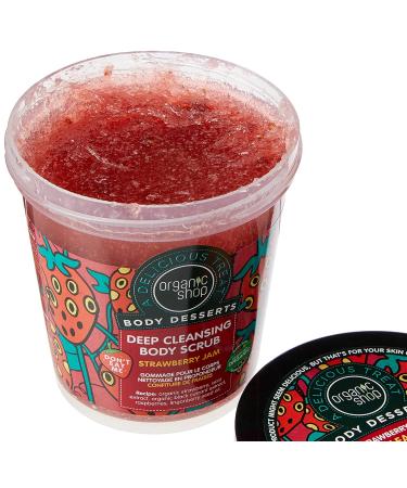 Organic Shop Body Desserts Deep Cleansing Body Scrub - Strawberry Jam 450ml | Natural Exfoliating Skincare for All Skin Types - International Shipping Available - Buy Online on GoSupps.com