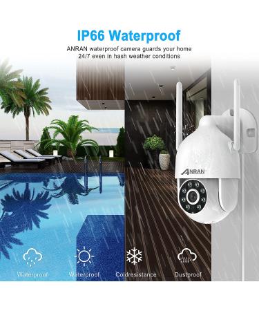 ANRAN 2K Outdoor Security Camera with Spotlight and Siren | 360 View, Color Night Vision, Two-Way Audio | IP66 Waterproof | SD & Cloud Storage | P2 White - Buy Online on GoSupps.com